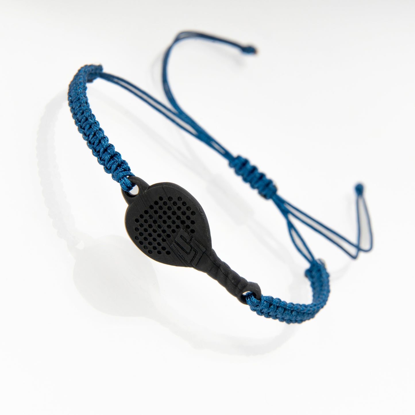 BRACCIALE PADEL RACCHETTA IN RESINA ECOSOSTENIBILE STAMPA 3D CORDINO BLU NAVY