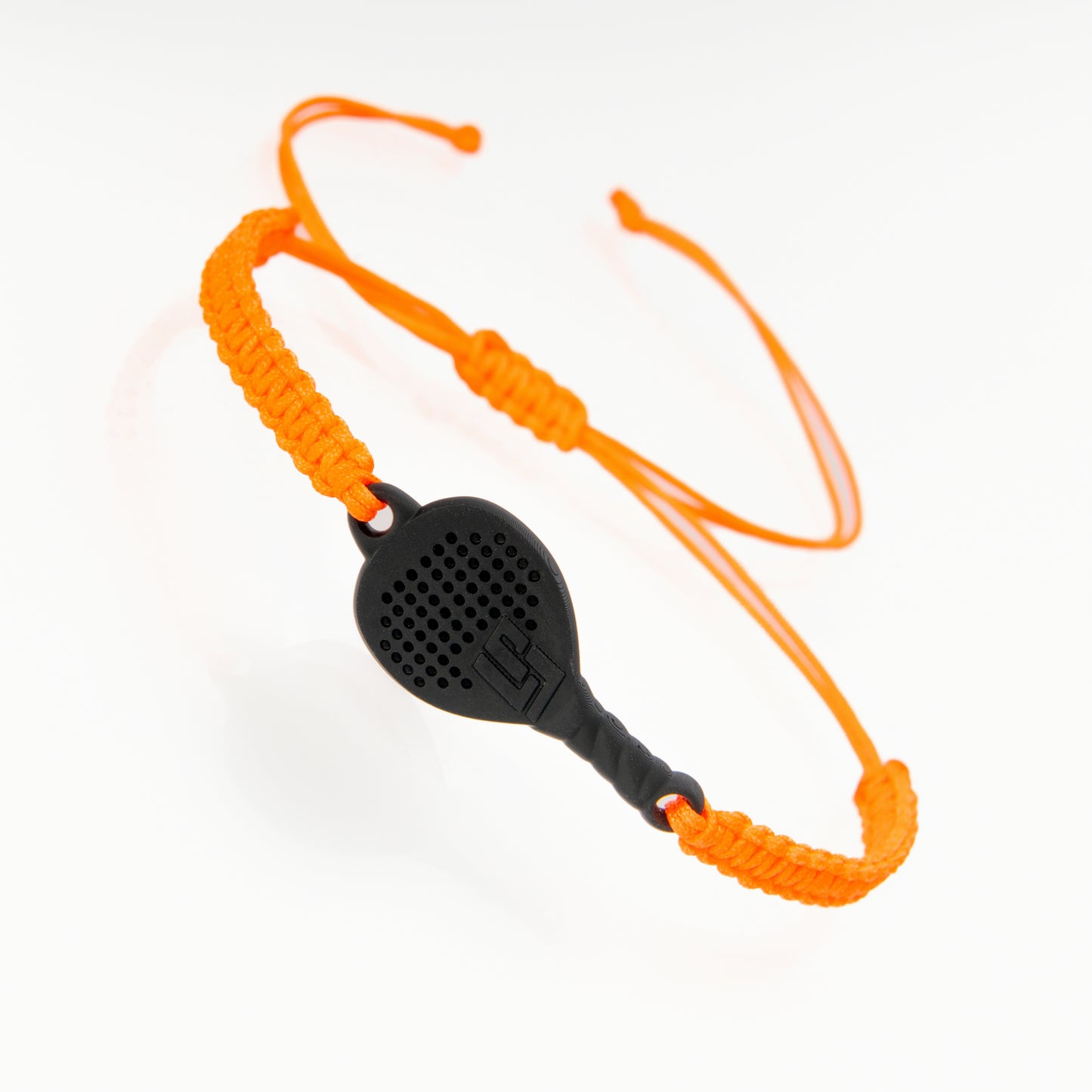 BRACCIALE PADEL RACCHETTA IN RESINA ECOSOSTENIBILE STAMPA 3D CORDINO ARANCIONE FLUO