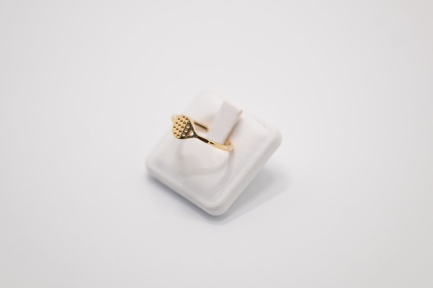 18KT YELLOW GOLD RACKET RING