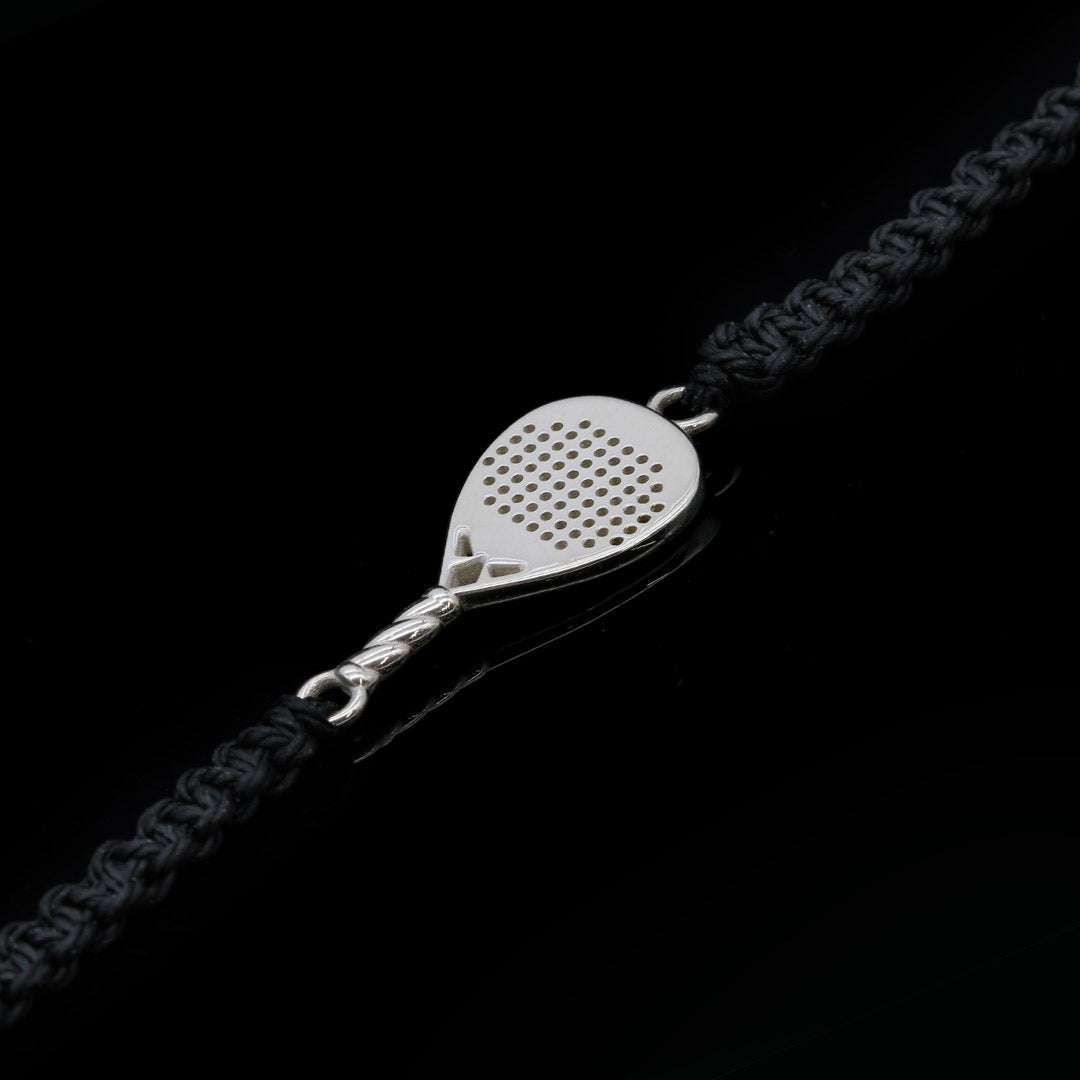 BLACK PADEL BRACELET DIAMOND RACKET