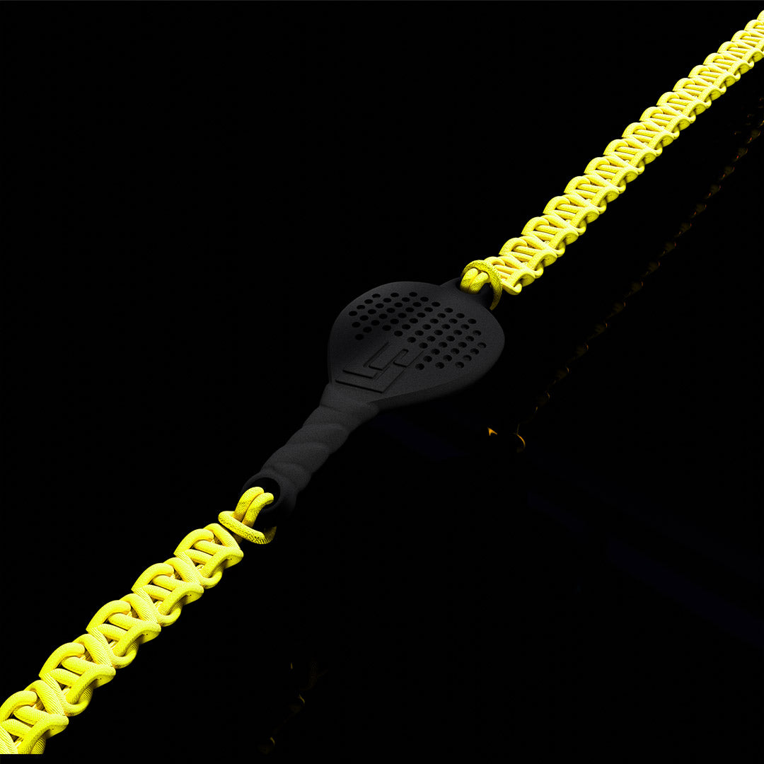 BRACCIALE PADEL RACCHETTA IN RESINA ECOSOSTENIBILE STAMPA 3D CORDINO GIALLO FLUO