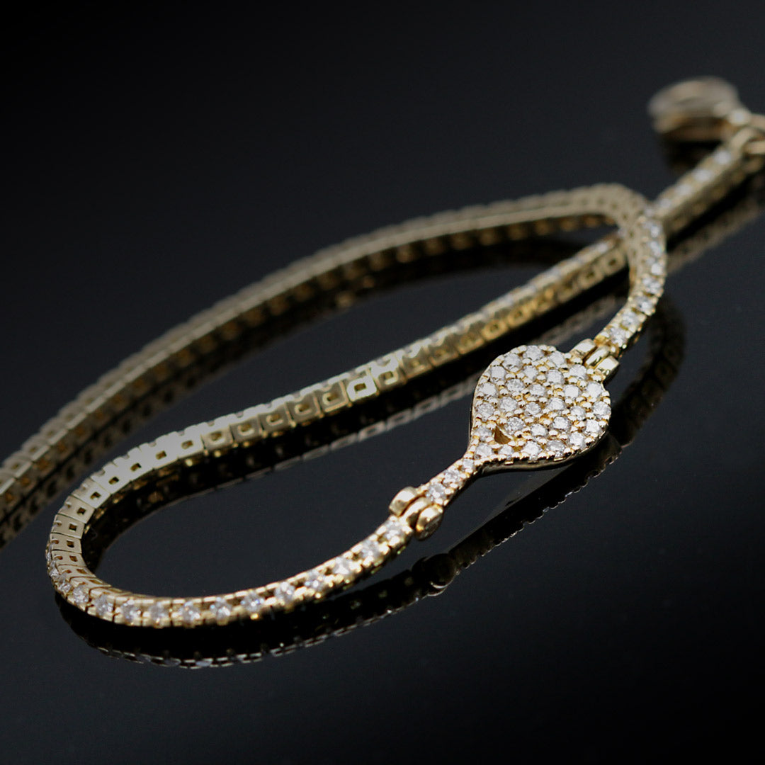 BRACCIALE TENNIS LIMITED EDITION ORO GIALLO 18 CARATI E DIAMANTI TAGLIO BRILLANTE