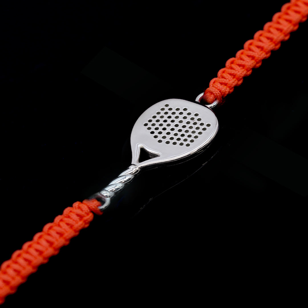 BRACCIALE PADEL RACCHETTA TONDA
ARGENTO 925 CORDINO ARANCIONE