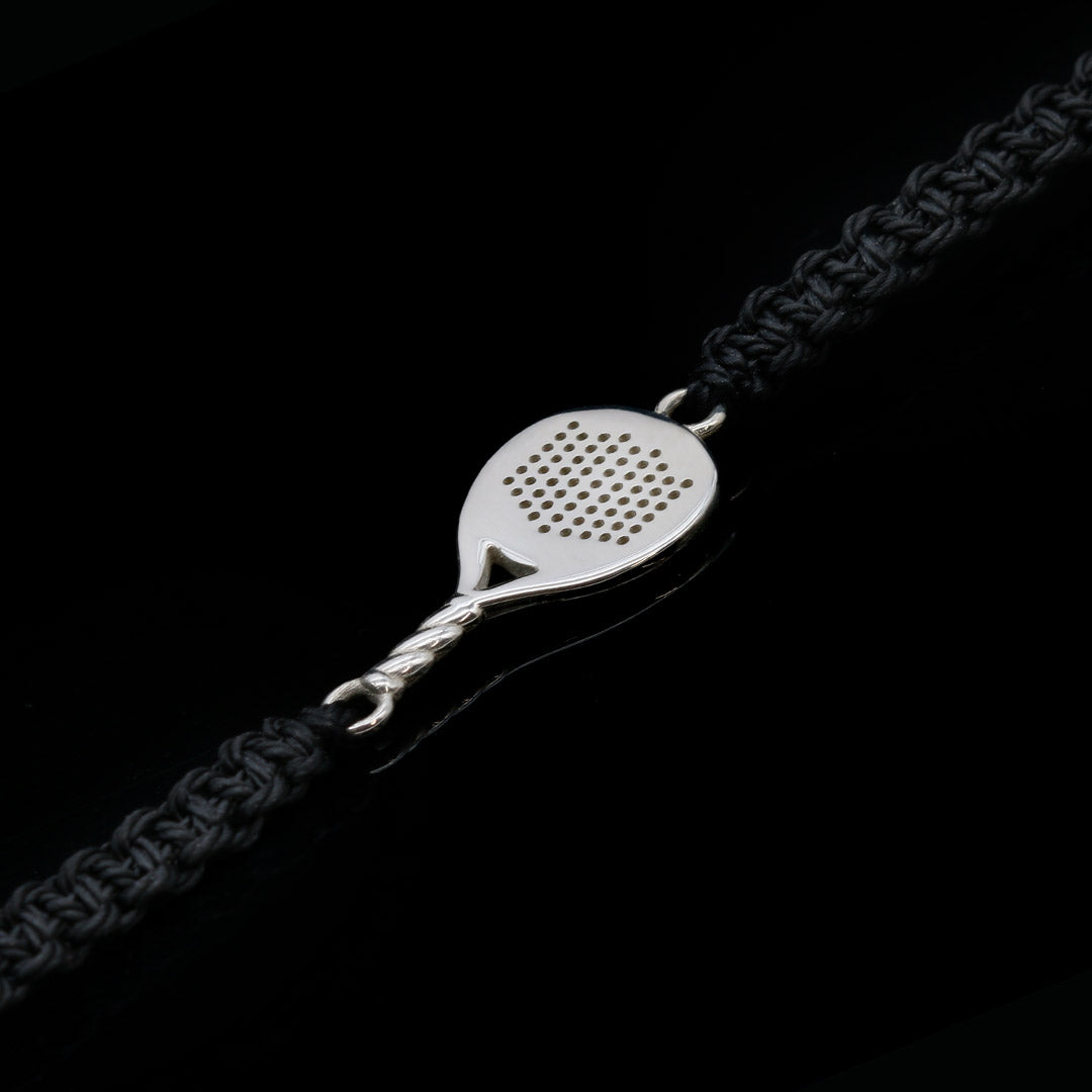 BRACCIALE PADEL RACCHETTA TONDA ARGENTO 925 CORDINO SCOOBYDOO