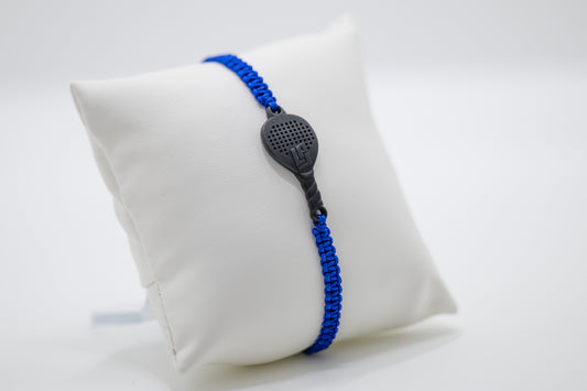 BRACCIALE PADEL RACCHETTA IN RESINA ECOSOSTENIBILE STAMPA 3D  CORDINO BLU ELETTRICO