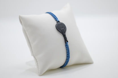 BRACCIALE PADEL RACCHETTA IN RESINA ECOSOSTENIBILE STAMPA 3D  CORDINO BLU NAVY