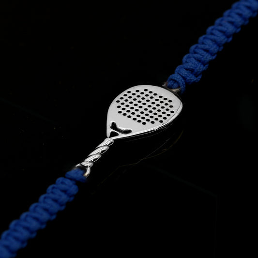 Bracciale racchetta da padel goccia in argento 925 blu elettrico Lagati Padel Jewels