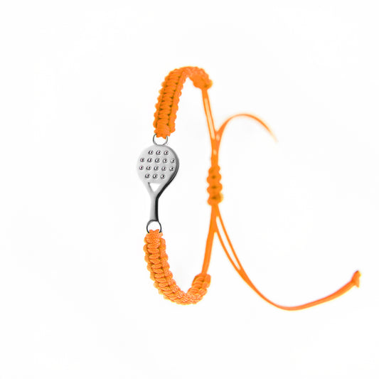 BRACCIALE RACCHETTA STARTER IN ARGENTO 925 CON CORDINO ARANCIONE ECOSOSTENIBILE