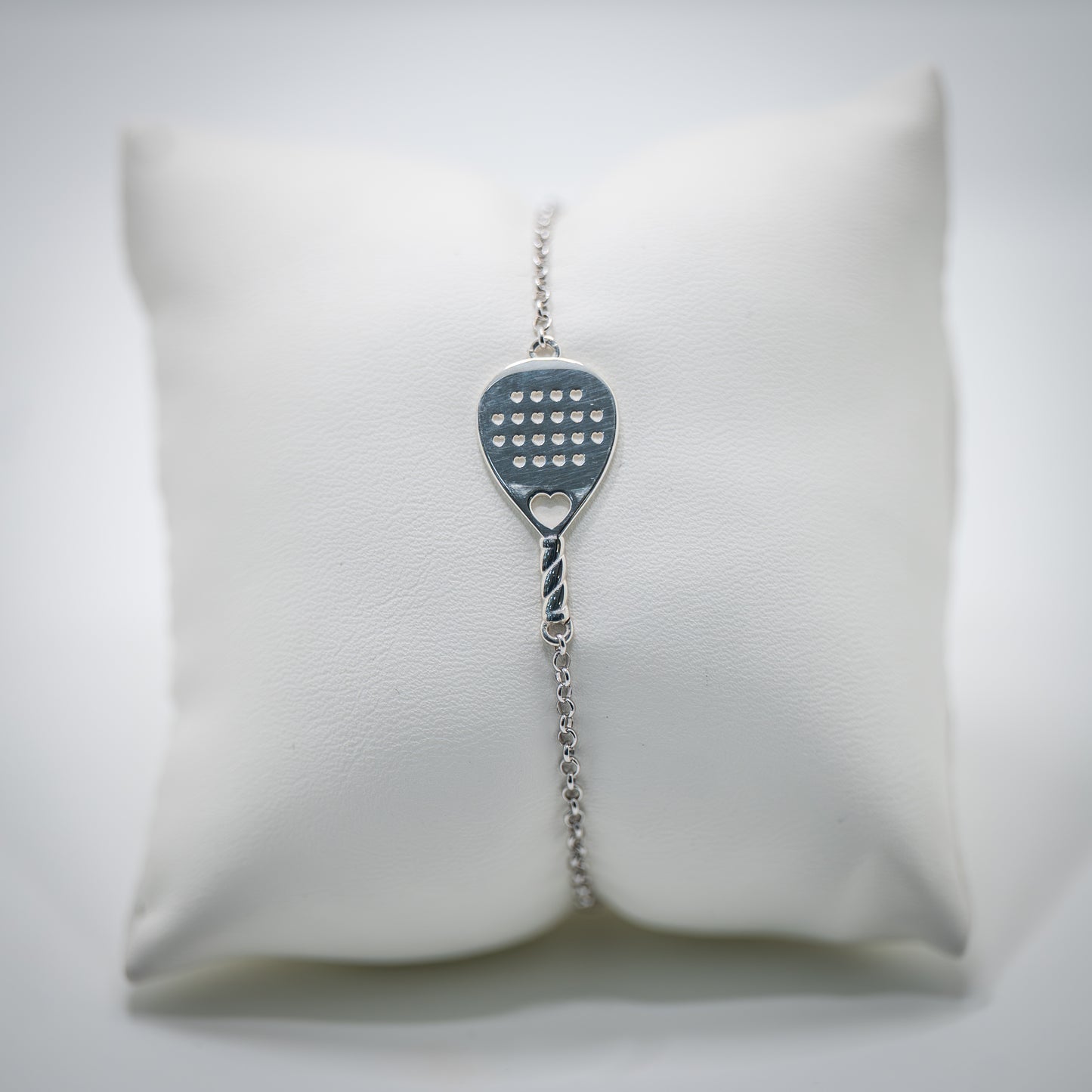 BRACCIALE RACCHETTA PADEL LOVE FULL HEART ARGENTO 925