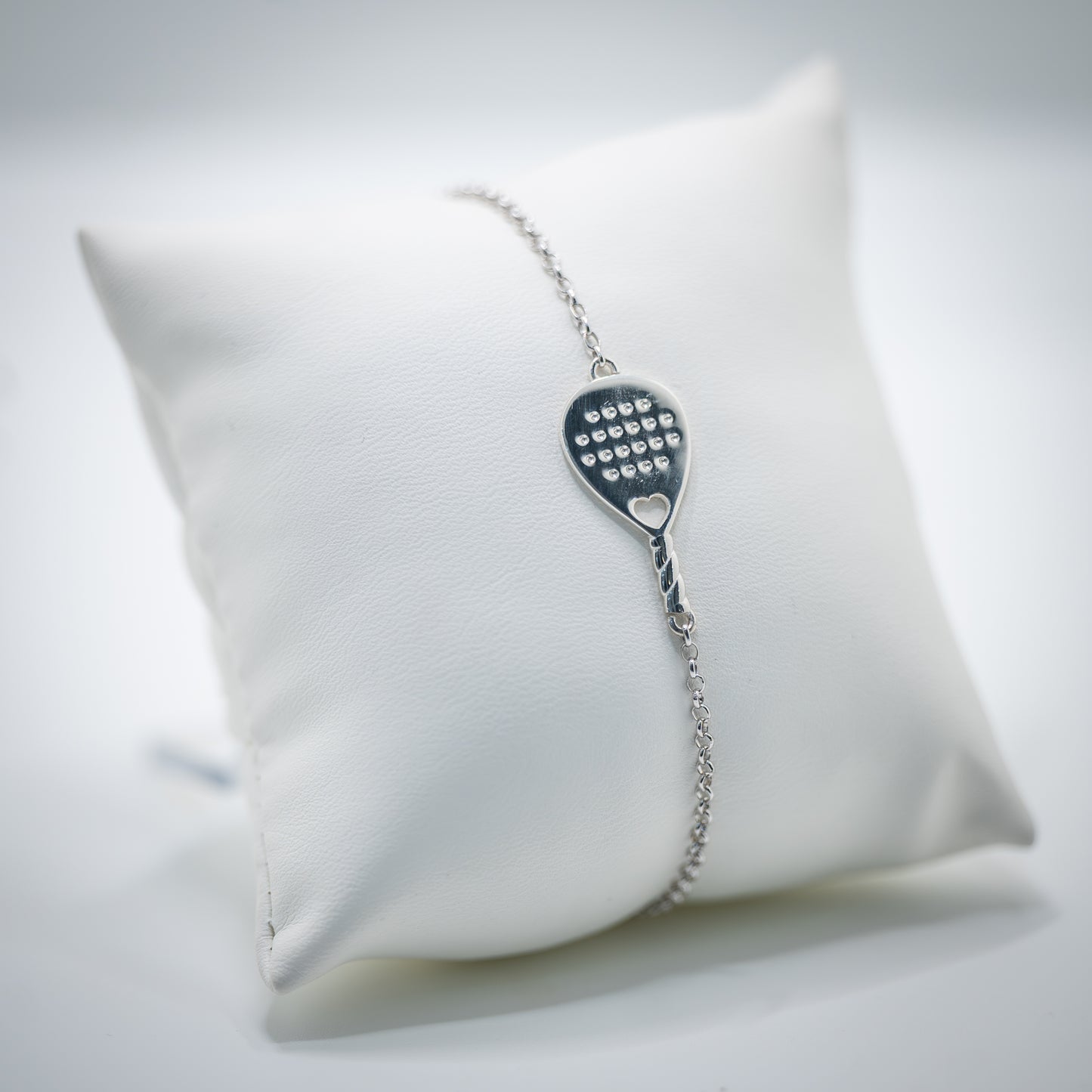 BRACCIALE RACCHETTA PADEL LOVE BRIDGE HEART ARGENTO 925
