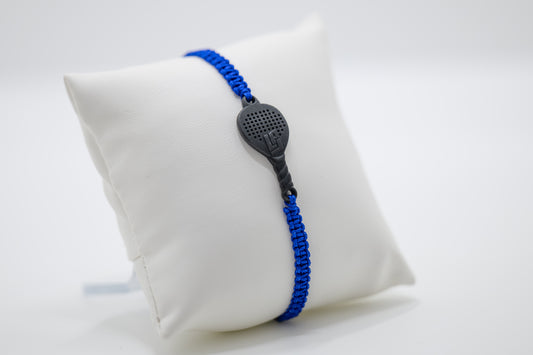 BRACCIALE PADEL RACCHETTA IN RESINA ECOSOSTENIBILE STAMPA 3D  CORDINO BLU ELETTRICO