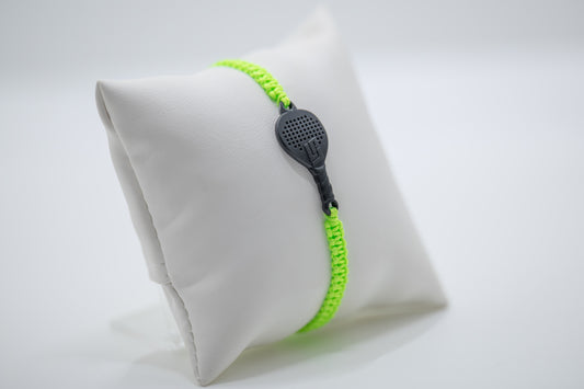 BRACCIALE PADEL RACCHETTA IN RESINA ECOSOSTENIBILE STAMPA 3D  CORDINO VERDE FLUO