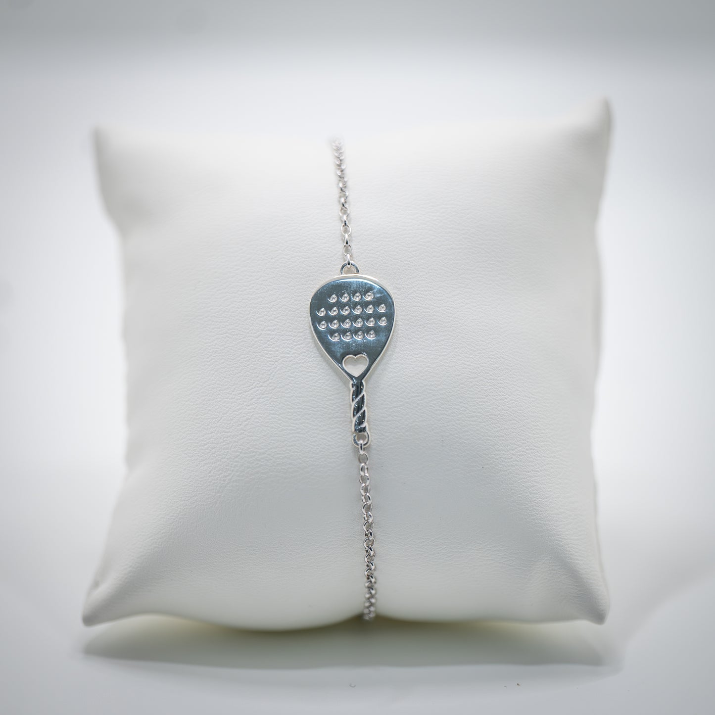 BRACCIALE RACCHETTA PADEL LOVE BRIDGE HEART ARGENTO 925