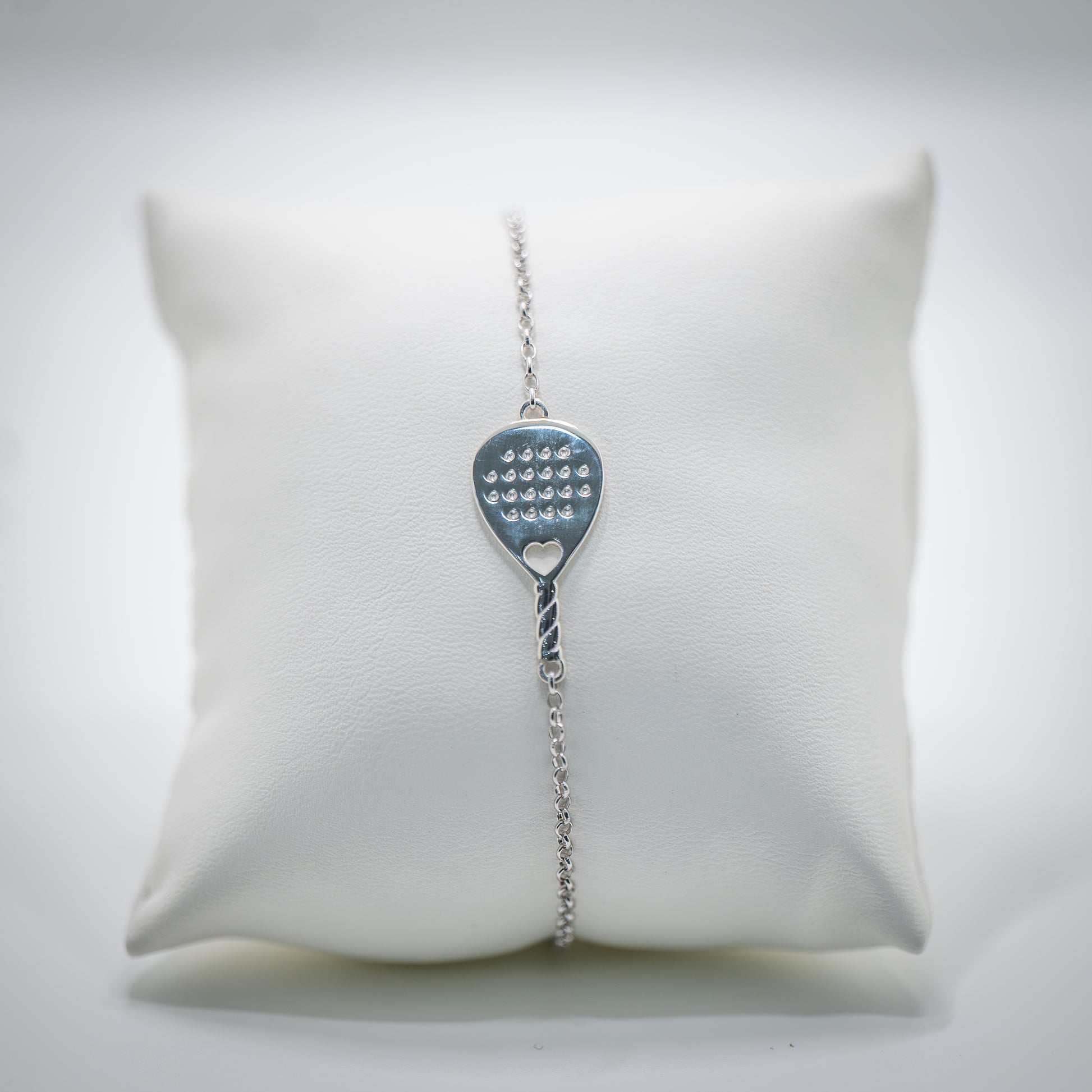 BRACCIALE RACCHETTA PADEL LOVE BRIDGE HEART ARGENTO 925