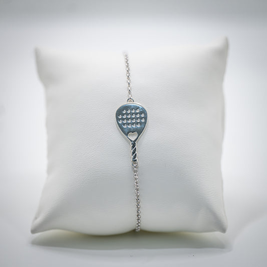 BRACCIALE RACCHETTA PADEL LOVE BRIDGE HEART ARGENTO 925
