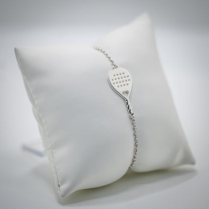 BRACCIALE RACCHETTA PADEL LOVE FULL HEART ARGENTO 925