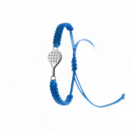 BRACCIALE RACCHETTA STARTER IN ARGENTO 925 CON CORDINO BLU NAVY ECOSOSTENIBILE