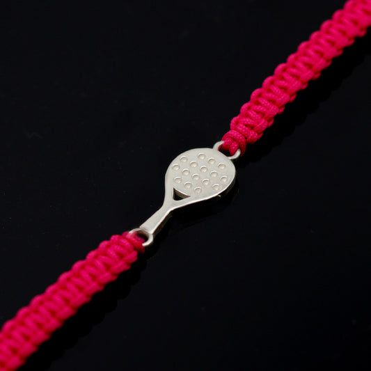 BRACCIALE RACCHETTA STARTER IN ARGENTO 925 CON CORDINO FUCSIA ECOSOSTENIBILE