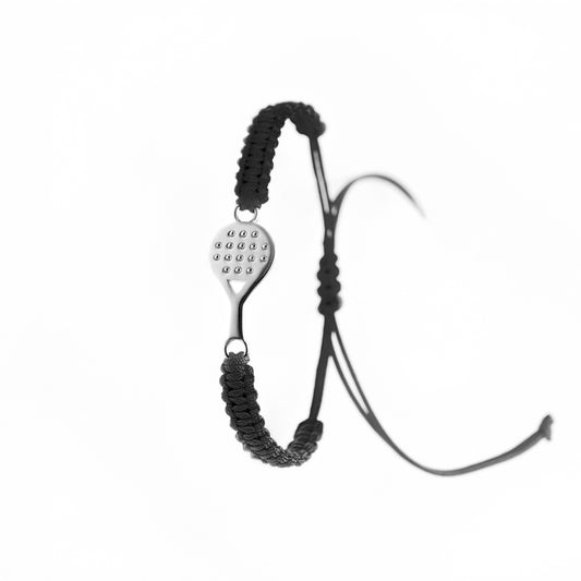 BRACCIALE RACCHETTA STARTER IN ARGENTO 925 CON CORDINO NERO ECOSOSTENIBILE