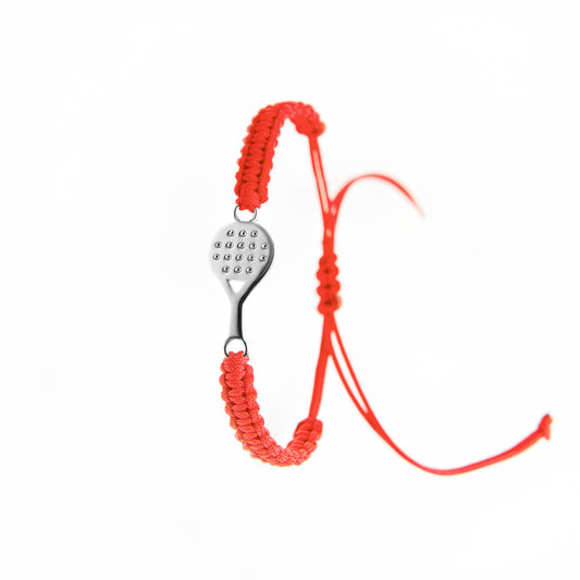 BRACCIALE RACCHETTA STARTER IN ARGENTO 925 CON CORDINO  ROSSO ECOSOSTENIBILE