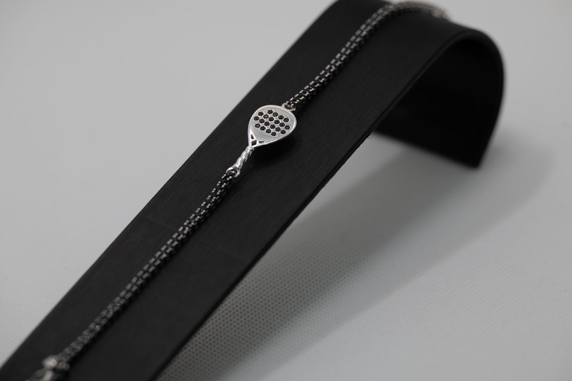 Bracciale tennis racchetta padel argento 925 e pietre nere Lagati Padel Jewels