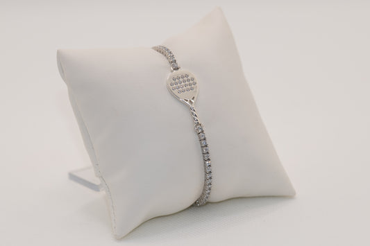 Bracciale Tennis Racchetta Padel Argento 925 e pietre bianche Lagati Padel Jewels