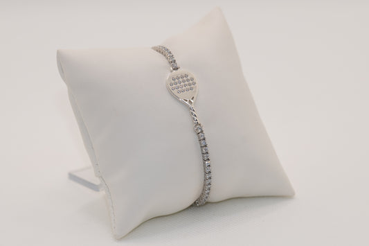 Bracciale Tennis Padel “Match Point” -Pavè Bianco (18 Zirconi)-Argento 925