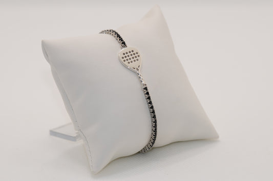 Bracciale Tennis Padel “Match Point” – Zirconi neri– Argento 925