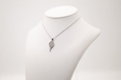 CIONDOLO RACCHETTA ORO BIANCO 18 KT E DIAMANTI LATO