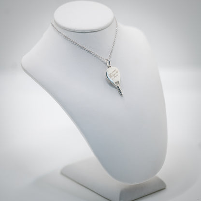 CIONDOLO RACCHETTA PADEL LOVE BRIDGE HEART ARGENTO 925