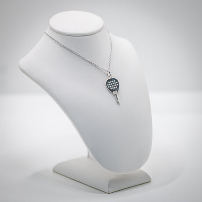 CIONDOLO-RACCHETTA-PADEL-LOVE-BRIDGE-HEART-ARGENTO925-INCISIONE-LATERALE