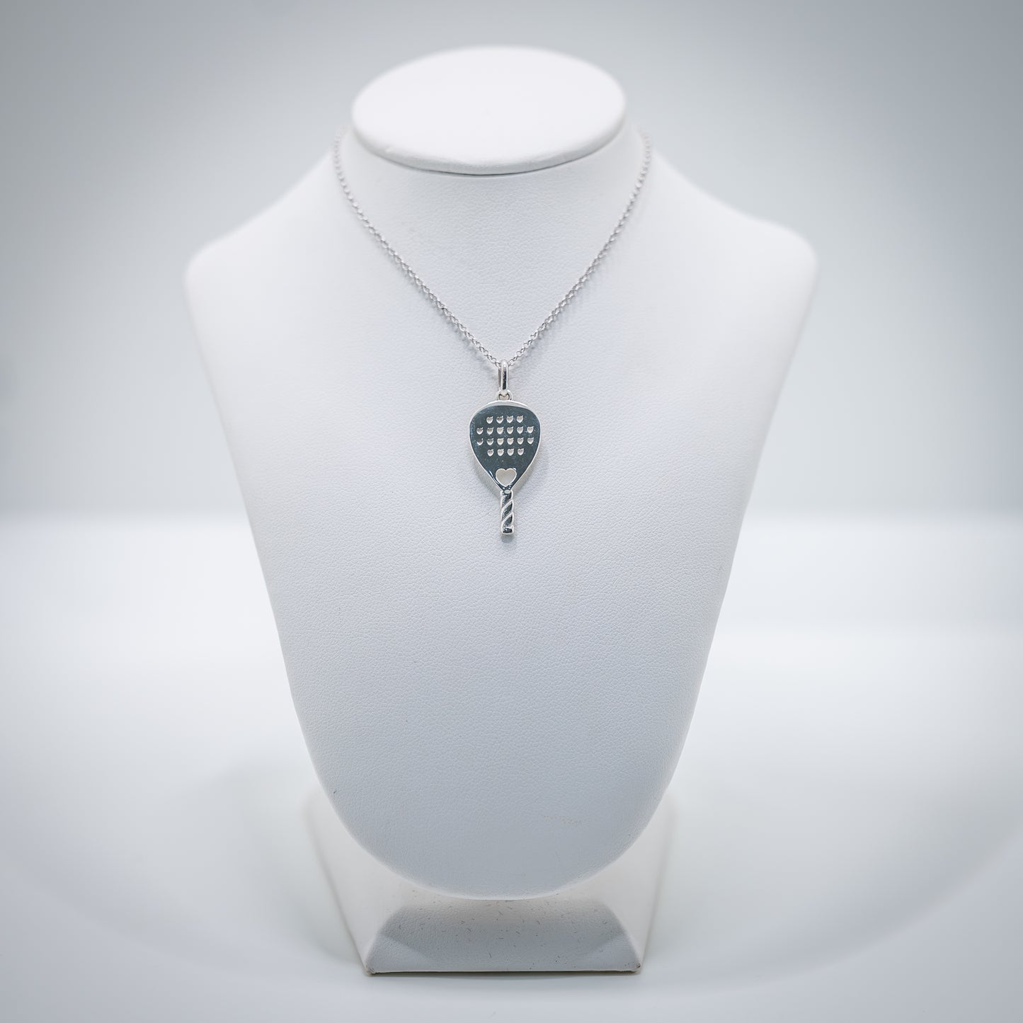 CIONDOLO RACCHETTA PADEL LOVE FULL HEART ARGENTO 925