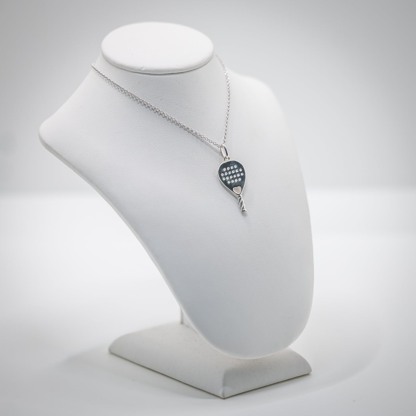 CIONDOLO RACCHETTA PADEL LOVE BRIDGE HEART ARGENTO 925