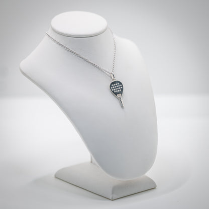 CIONDOLO RACCHETTA PADEL LOVE BRIDGE HEART ARGENTO 925