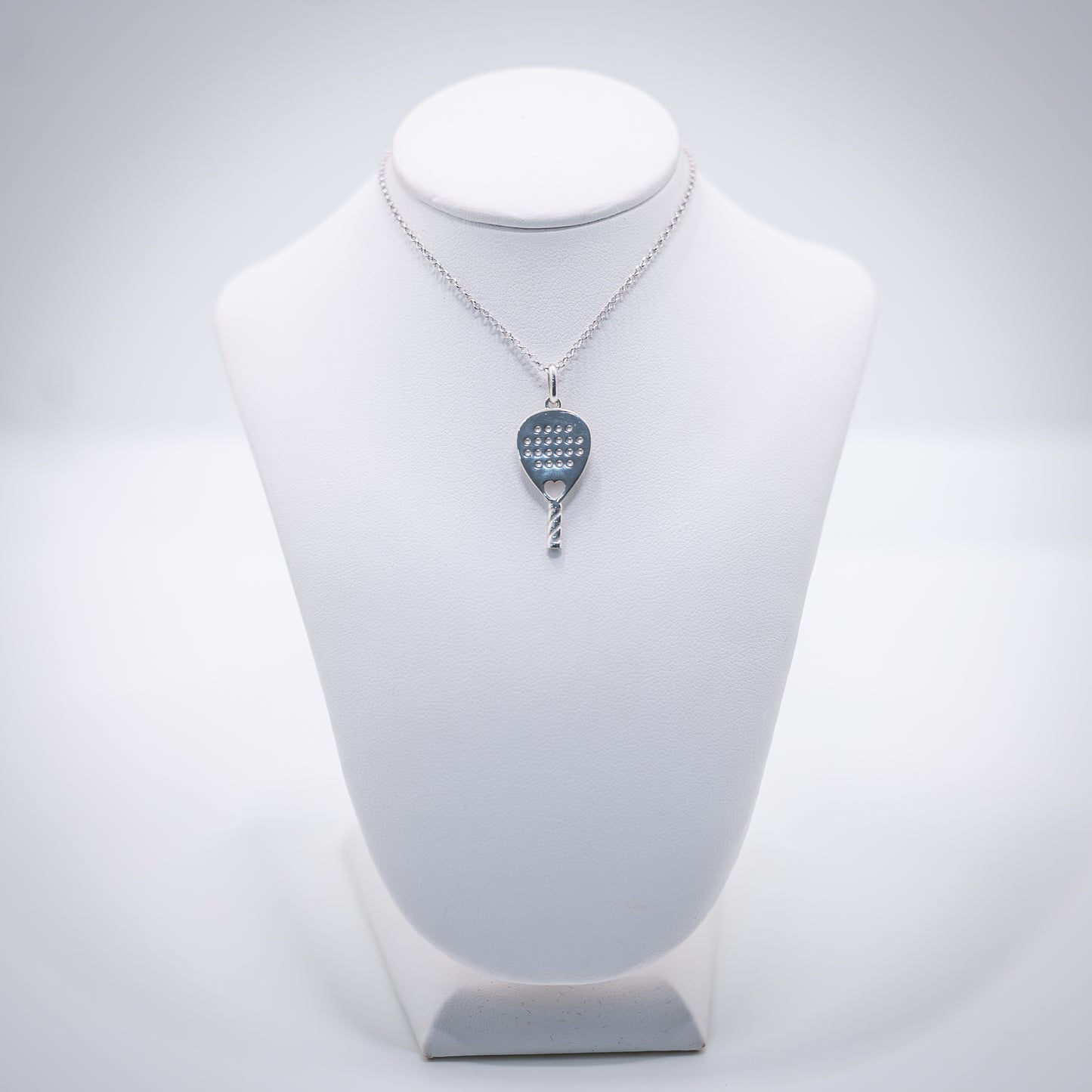 CIONDOLO RACCHETTA PADEL LOVE BRIDGE HEART ARGENTO 925