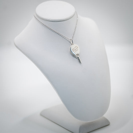 CIONDOLO RACCHETTA PADEL LOVE BRIDGE HEART ARGENTO 925