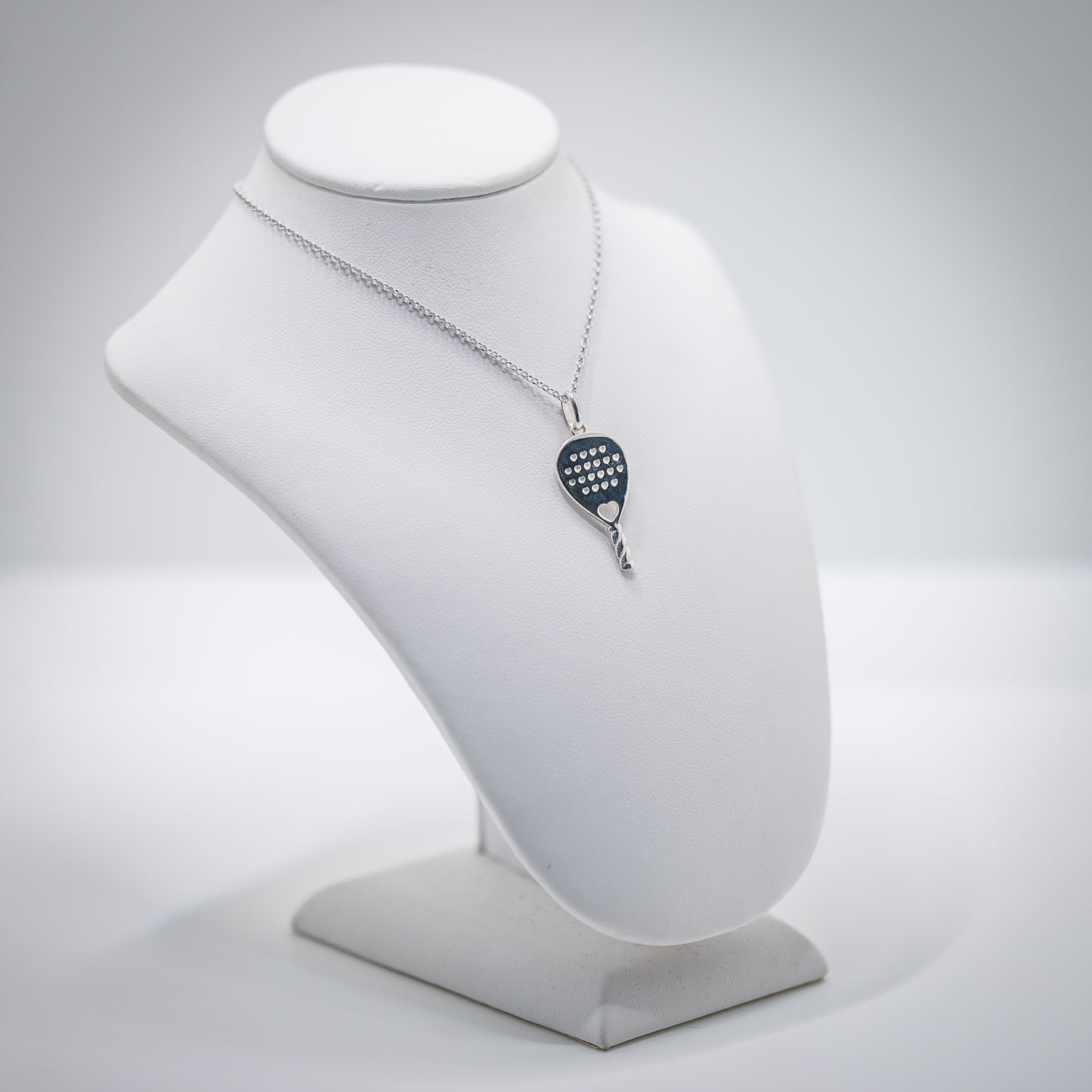 CIONDOLO RACCHETTA PADEL LOVE FULL HEART ARGENTO 925