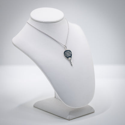 CIONDOLO RACCHETTA PADEL LOVE FULL HEART ARGENTO 925