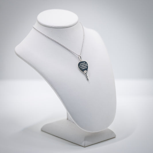 CIONDOLO RACCHETTA PADEL LOVE FULL HEART ARGENTO 925