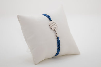 BRACCIALE PADEL RACCHETTA IN OTTONE CORDINO SCOOBY DOO BLU NAVY