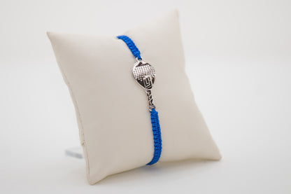 BRACCIALE PADEL RACCHETTA IN OTTONE CORDINO SCOOBY DOO BLU ELETTRICO
