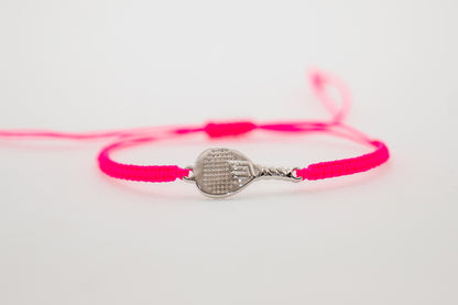 BRACCIALE PADEL RACCHETTA IN OTTONE CORDINO SCOOBY DOO FUCSIA FLUO
