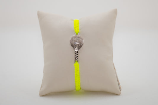 BRACCIALE PADEL RACCHETTA IN OTTONE CORDINO SCOOBY DOO GIALLO FLUO