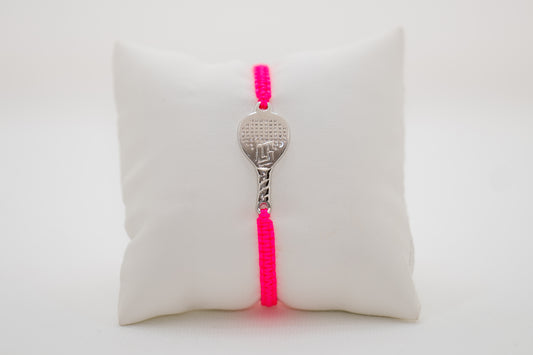 BRACCIALE PADEL RACCHETTA IN OTTONE CORDINO SCOOBY DOO FUCSIA FLUO