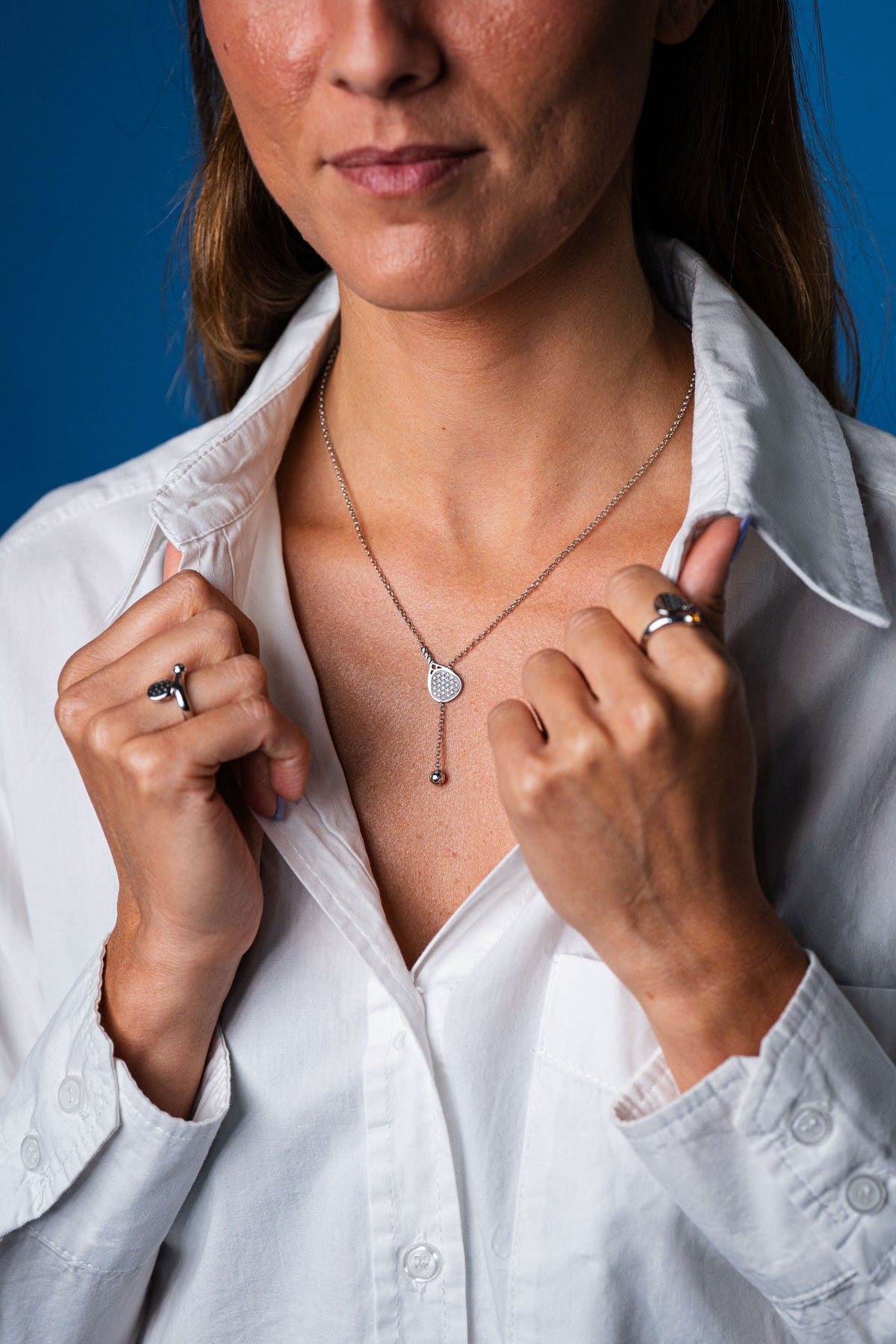 Collana Saliscendi Racchetta Padel in Argento 925
