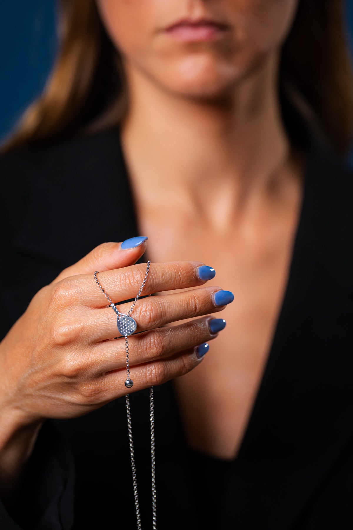 Collana Saliscendi Racchetta Padel in Argento 925