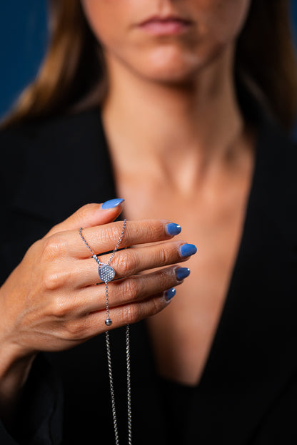 Collana Saliscendi Racchetta Padel in Argento 925