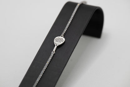 Bracciale Tennis Padel “Match Point” -Pavè Bianco (18 Zirconi)-Argento 925