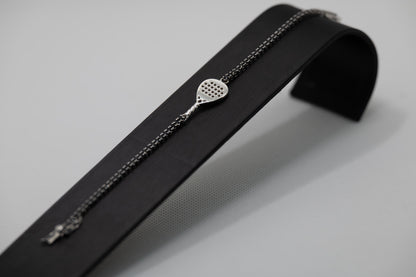 Bracciale Tennis Padel “Match Point” – Zirconi neri– Argento 925
