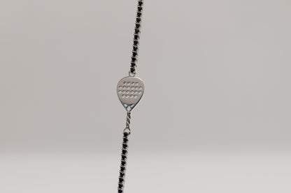 Bracciale Tennis Padel “Match Point” – Zirconi neri– Argento 925